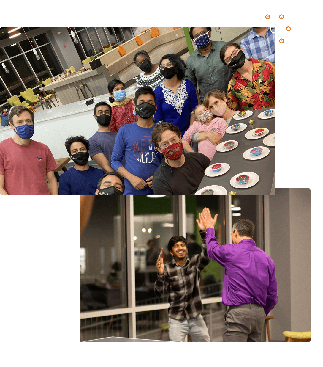 Group of people wearing masks