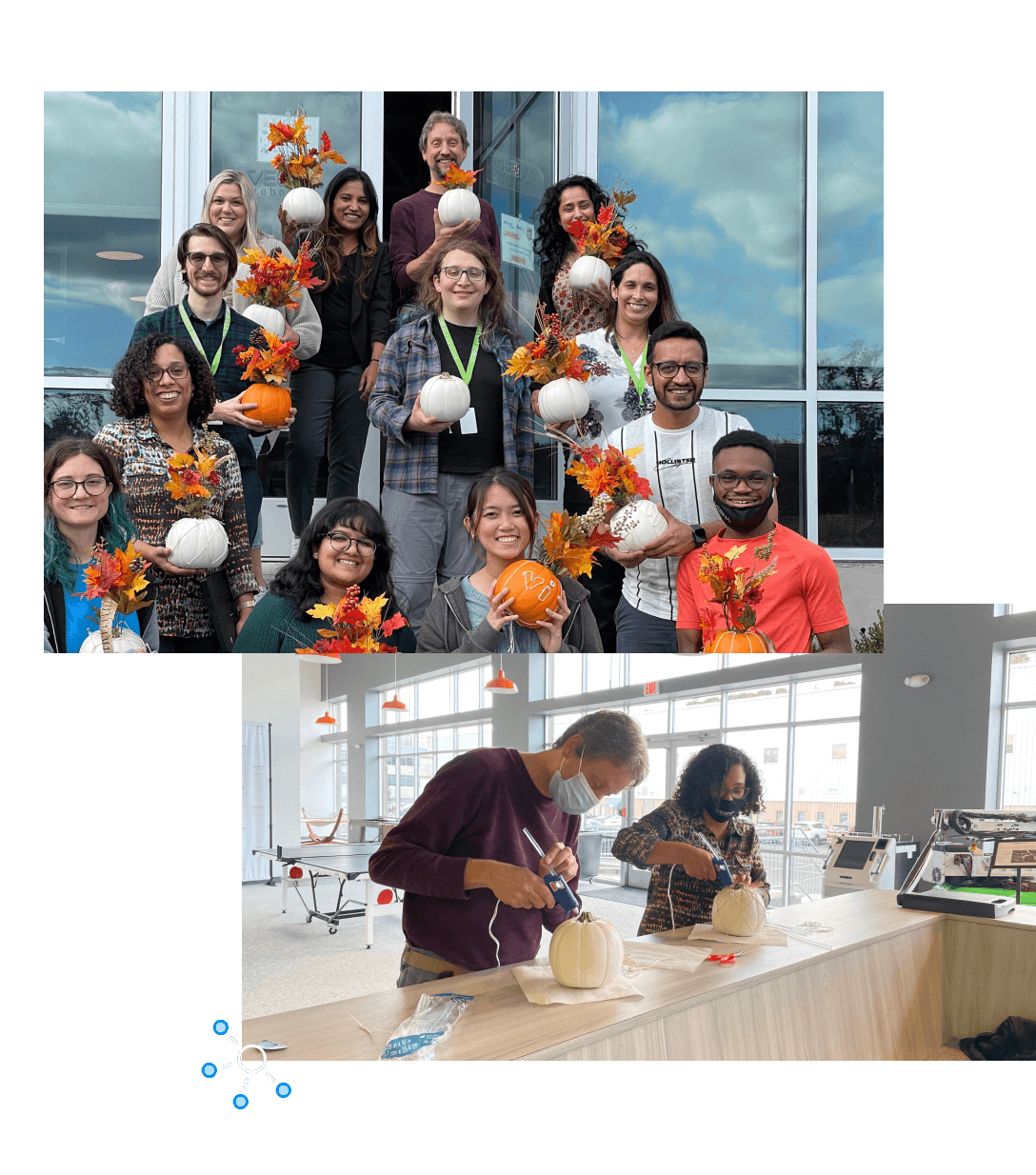 Photo of people holding pumpkins