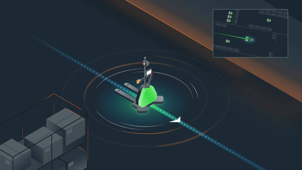 An illustration of remote monitoring of an AMR